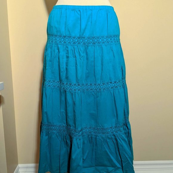 ALC Turquoise Blue Aqua Maxi Summery Skirt. Medium Size. - Picture 1 of 9